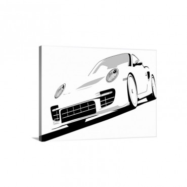 Porsche 911 GT2 White Wall Art - Canvas - Gallery Wrap