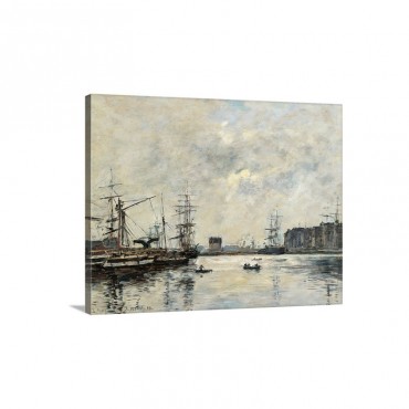 Port Of Le Havre Dock Of La Barre By Eugene Boudin 1888 Musee D'Orsay Paris Franc Wall Art - Canvas - Gallery Wrap