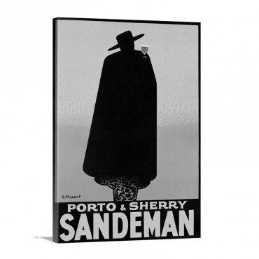 Porto And Sherry Sandeman Vintage Poster By George Massiot Wall Art - Canvas - Gallery Wrap