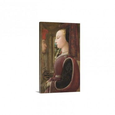 Portrait Of A Woman With A Man At A Casement By Fra Filippo Lippi Wall Art - Canvas - Gallery Wrap