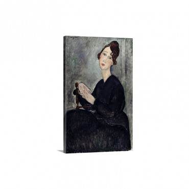 Portrait Of Dedie Odette Hayden By Amedeo Modigliani Wall Art - Canvas - Gallery Wrap