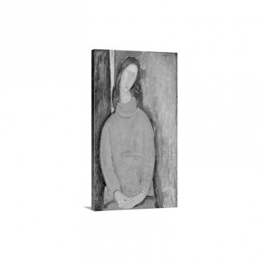 Portrait Of Jeanne Hebuterne By Amedeo Modigliani Wall Art - Canvas - Gallery Wrap