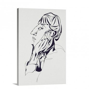 Portrait Of Aubrey Beardsley Inspired By The Photograph By Frederick Evans 1998 Wall Art - Canvas - Gallery Wrap