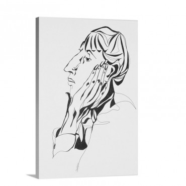 Portrait Of Aubrey Beardsley Inspired By The Photograph By Frederick Evans 1998 Wall Art - Canvas - Gallery Wrap