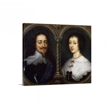 Portrait Of Charles I And Henrietta Maria Of England Wall Art - Canvas - Gallery Wrap
