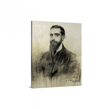 Portrait Of Francesco Cambo Ca 1905 By Ramon Casas I Carbo Wall Art - Canvas - Gallery Wrap