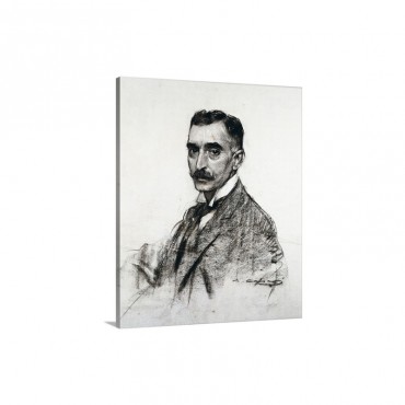 Portrait Of Francesco Macia Ca 1906 By Ramon Casas I Carbo Wall Art - Canvas - Gallery Wrap