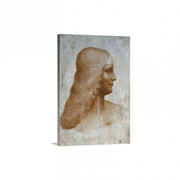 Portrait Of Isabella D'Este  Drawing By Leonardo Da Vinci Wall Art - Canvas - Gallery Wrap