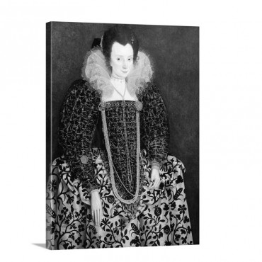 Portrait Of A Woman Traditionally Identified as Mary Clopton Of Kentwell Hall Suffolk Wall Art - Canvas - Gallery Wrap