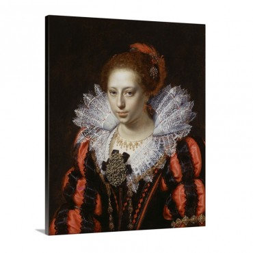 Portrait Of A Young Lady C 1620 Wall Art - Canvas - Gallery Wrap
