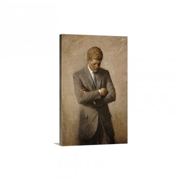 Portrait Painting Of President John Fitzgerald Kennedy Wall Art - Canvas - Gallery Wrap