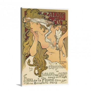 Poster For The 20th Exhibition At The Salon Des Cent In Paris France 1896 Wall Art - Canvas - Gallery Wrap