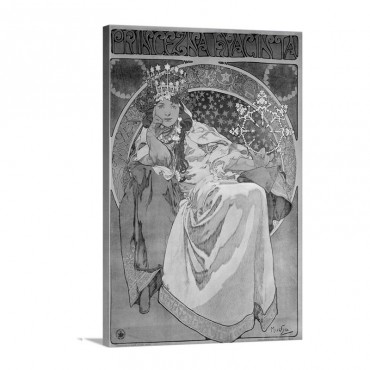 Poster For La Princesse Hyacinthe Of Oskar Nedbal By Alphonse Mucha Wall Art - Canvas - Gallery Wrap