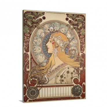 Poster Illustration By Alphonse Mucha For La Plume Wall Art - Canvas - Gallery Wrap