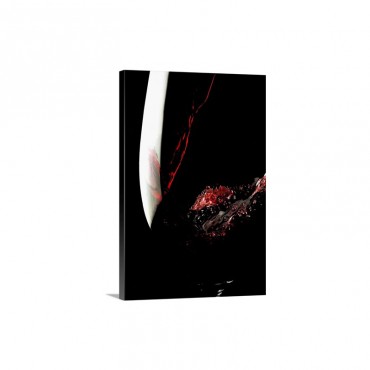 Pouring Red Wine Into Glass Close Up Wall Art - Canvas - Gallery Wrap