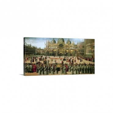 Procession In St Mark's Square 1496 Wall Art - Canvas - Gallery Wrap