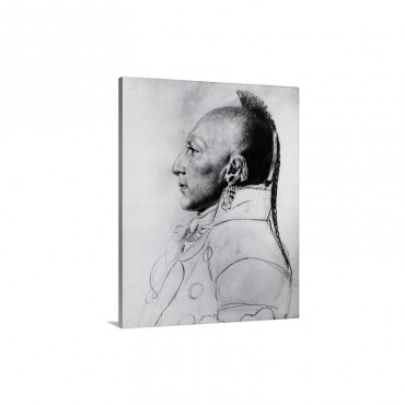 Profile Drawing Of Chief Of The Osages 1807 Wall Art - Canvas - Gallery Wrap