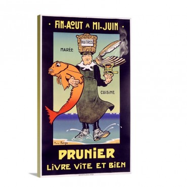 Prunier Vintage Poster By Falize Wall Art - Canvas - Gallery Wrap