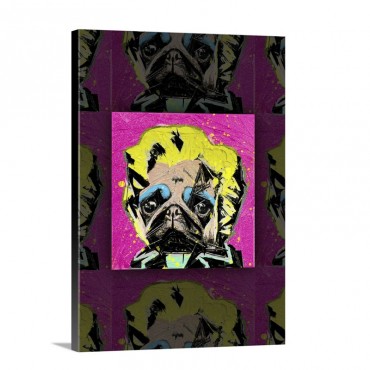 Pug Portrait Wall Art - Canvas - Gallery Wrap