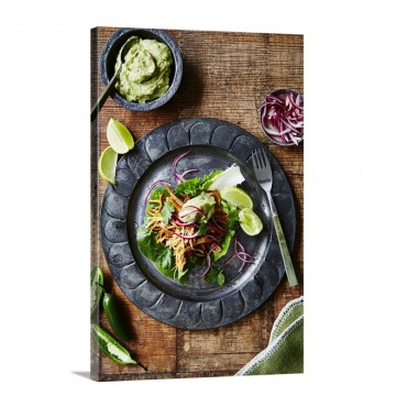 Pulled Pork With Guacamole And Limes Mexico Wall Art - Canvas - Gallery Wrap