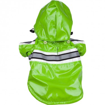 Reflecta-Glow Reflective Waterproof Adjustable Pvc Pet Raincoat - Green