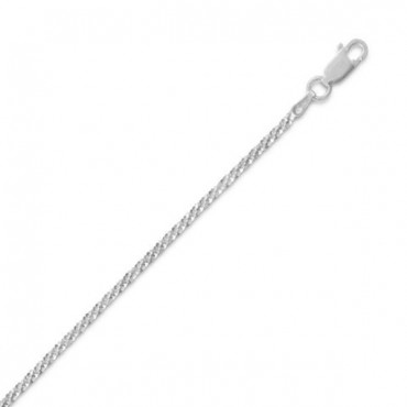 030 Rhodium Plated Butterfly Twist Necklace - 1.8 mm