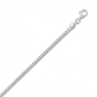 Rhodium Plated Franco Chain Necklace - 2.4 mm