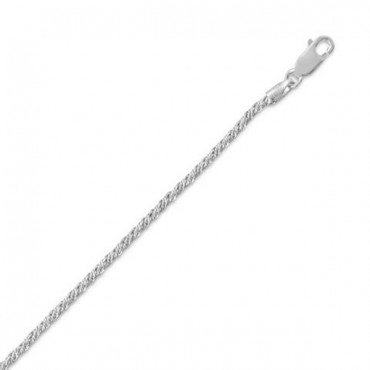 040 Rhodium Plated Wheat Necklace - 1.7 mm