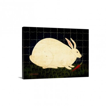 Rabbit With Carrot Wall Art - Canvas - Gallery Wrap