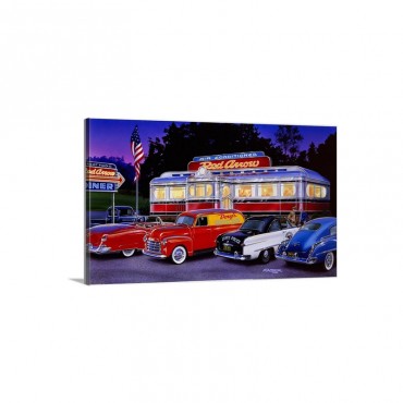 Red Arrow Diner Wall Art - Canvas - Gallery Wrap