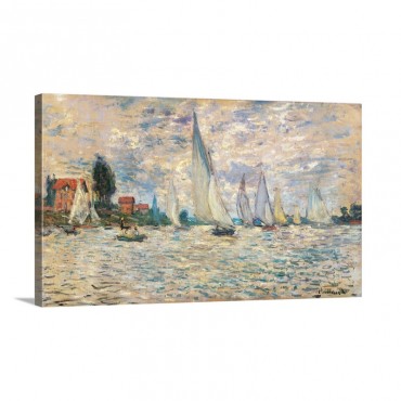 Regattas At Argenteuil By Claude Monet Ca 1874 Musee D'Orsay Paris France Wall Art - Canvas - Gallery Wrap