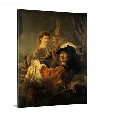 Rembrandt And Saskia In The Parable Of The Prodigal Son By Rembrandt Van Rijn Wall Art - Canvas - Gallery Wrap