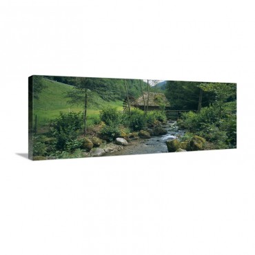 River Flowing Through Forest Black Forest Glottertal Germany Wall Art - Canvas - Gallery Wrap