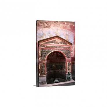 Roman Fountain Decorated With Mosaics Pompeii Italy Wall Art - Canvas - Gallery Wrap