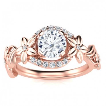 Rosy Moissanite Ring - Rose Gold