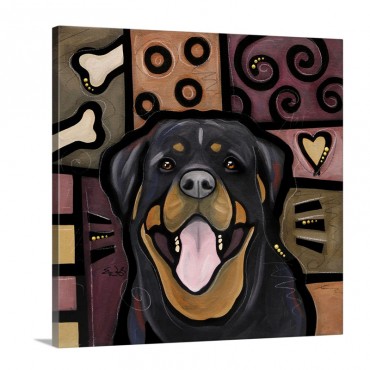 Rottweiler Pop Art Wall Art - Canvas - Gallery Wrap