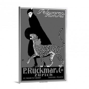 P Ruckmar And Co Zurich 1910 Vintage Poster By Ernest Montaut Wall Art - Canvas - Gallery Wrap