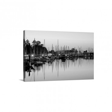 Sailing Boats In Coal Harbour Near Stanley Park In Vancouver Wall Art - Canvas - Gallery Wrap
