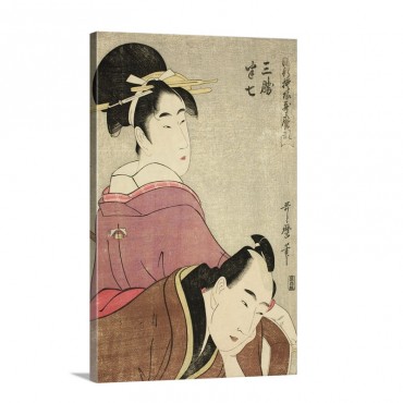 Sankatsu And Hanshichi From The Series Fashionable Patterns In Utamaro Style C 1798 99 Wall Art - Canvas - Gallery Wrap