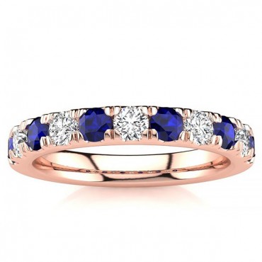 3.2MM Sapphire Diamond Ring - Rose Gold