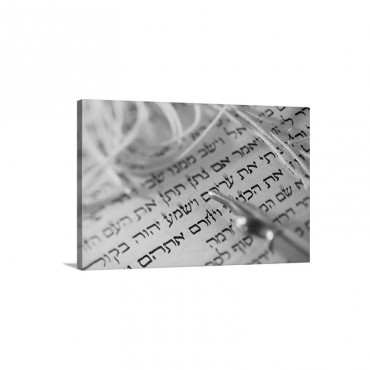 Script Of The Torah With Yad Wall Art - Canvas - Gallery Wrap
