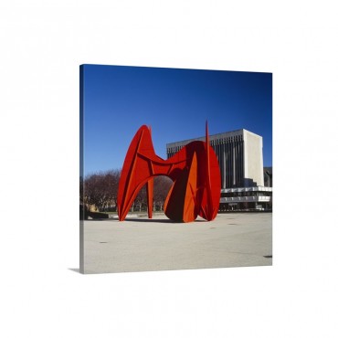 Sculpture In Front Of A Building Alexander Calder Sculpture Grand Rapids Michigan Wall Art - Canvas - Gallery Wrap