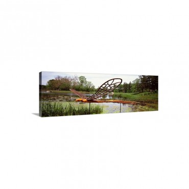 Sculpture Of A Dragonfly In An Arboretum Morton Arboretum Lisle DuPage County Illinois Wall Art - Canvas - Gallery Wrap