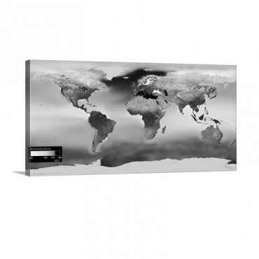 Sea Surface Density Global Map Wall Art - Canvas - Gallery Wrap
