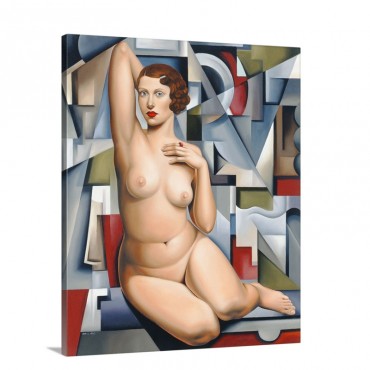 Seated Cubist Nude Wall Art - Canvas - Gallery Wrap
