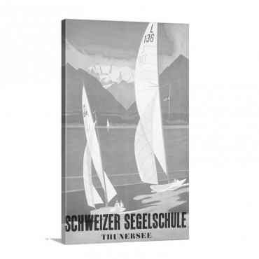 Segelschule Sailing Academy Thunersee Vintage Poster Wall Art - Canvas - Gallery Wrap