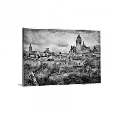 Segovia Medieval City In Spain Wall Art - Canvas - Gallery Wrap