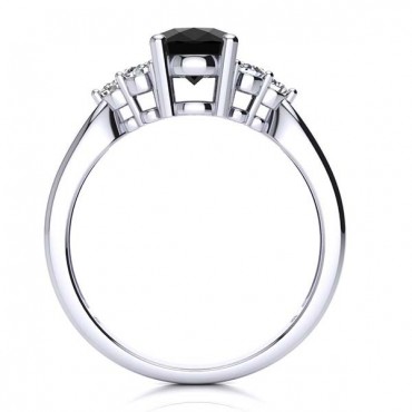 Selena Black Diamond Ring - White Gold