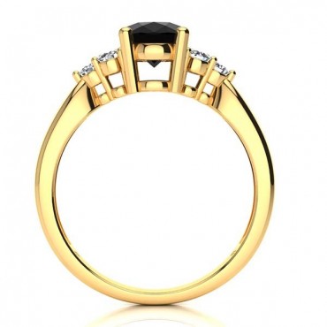 Selena Black Diamond Ring - Yellow Gold