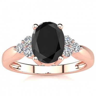 Selena Black Diamond Ring - Rose Gold